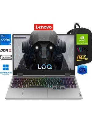 Lenovo loq Intel Core I7 13650HX 16GB 512GB SSD RTX5050 W11 Pro 15.6" 83JE00JPTR Taşınabilir Bilgisayar Prestij Çanta