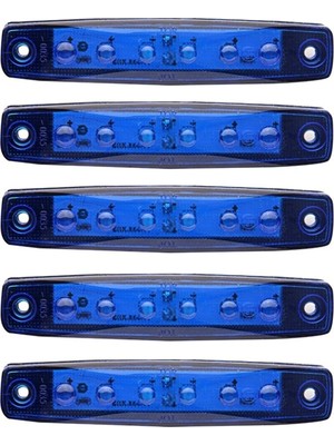 ALK Mavi Parmak LED Dorse Lamba 6 Ledli 12-24V 5'li
