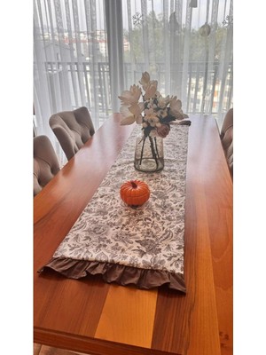 Fırfırlı Runner 40-140 cm Ölçülerinde Duck Ketenden Yapılmıştır Leke Tutmaz