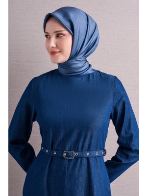 Lêvi D'or Armine Ipek Eşarp 2027 Kış - 9601-81 Mavi Twill