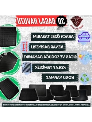 Die Grup Kauçuk 4d Paspas ve 3D Bagaj Havuzu, 2021 ve Üstü Araçlarla Uyumlu