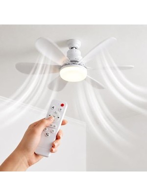 Die Grup Uzaktan Kumandalı 40W Tavan Tipi Fan, 3 Kademeli Hız ve LED Aydınlatma