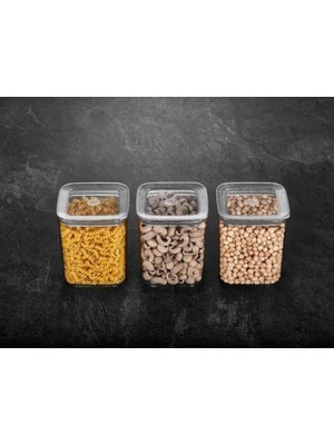 Die Grup 3 Adet 1000 ml Kapasiteye Sahip Kare Saklama Kabı