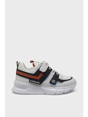 Pepino Unisex Çocuk Cırtlı Spor Ayakkabı Beyaz Turuncu P-1432