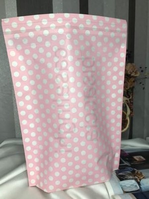 Die Grup Puanlı Pembe Hediye Torbası, Bantlı 20X20 cm - 2 Adet