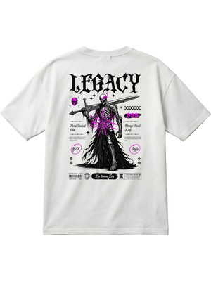 BarsDepo Legacy Baskılı Unisex Oversize Tişört, Premıum Kalite