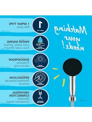 Die Grup Su Tasarruflu El Duşu Seti, 110 mm Yuvarlak Başlık