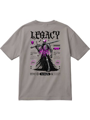 BarsDepo Legacy Baskılı Unisex Oversize Tişört, Premıum Kalite