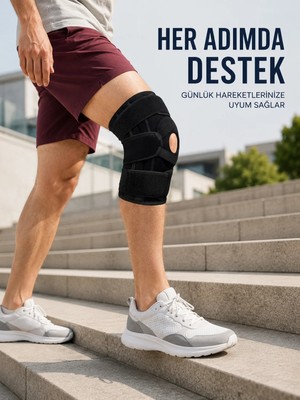 Skygo Silikon Patella Destekli Dizlik Nefes Alabilir Ayarlanabilir Cırtlı Ligament Desteği
