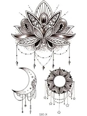 Die Grup Geçici Dövme, Mandala Lotus ve Ay Temalı Tasarım