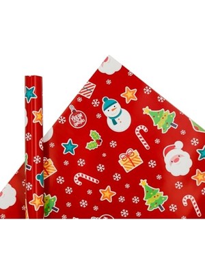 Die Grup 70X100 cm Premium Yılbaşı Hediye Paketleme Kağıdı 2'li Set | Kolay Kullanım, Canlı Renkler