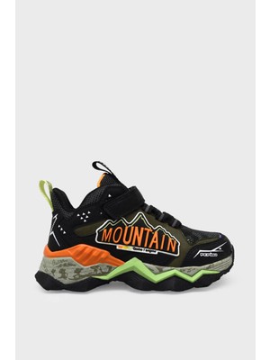 Pepino Unisex Çocuk Cırtlı Outdoor Ayakkabı Siyah Turuncu P-1846