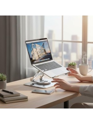 Die Grup Ayarlanabilir Yükseklik ve 360° Dönen Laptop Standı, Taşınabilir Notebook Tutucu