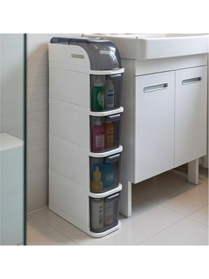 Die Grup Banyo ve Mutfak Için 4 Çekmeceli Tekerlekli Organizer Dolap, 95X20X38.5 cm