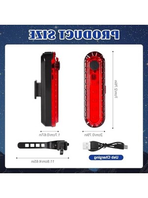 Die Grup 4 Modlu Su Geçirmez USB Şarjlı Arka LED Lambası, Güvenli Aydınlatma
