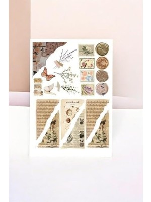 Die Grup Vintage Temalı 5'li Sticker Paketi, Bullet Journal Için Uygun