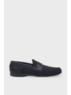 Kanuga Erkek Loafer Deri Ayakkabı Siyah Nubuk K-FSC3286
