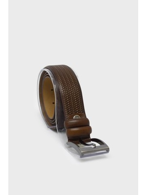 Fosco Erkek Baskılı Deri Kemer Taba FSC7042K