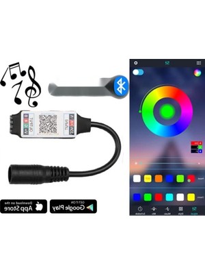 Die Grup Bluetooth Kontrollü Rgb Şerit LED Kontrol Cihazı - 10 Metreye Kadar
