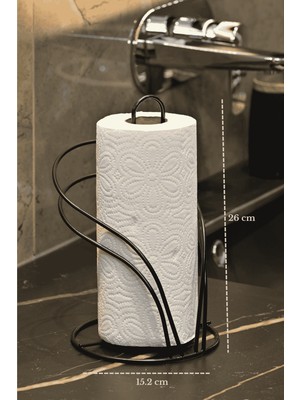 Edora Home Mat Siyah Kuğu Kağıt Havluluk Rulo Havluluk Peçetelik Mutfak Banyo Paslanmaz Metal