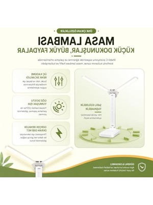 Die Grup Dokunmatik Kontrollü LED Masa Lambası, Katlanabilir ve Çok Fonksiyonlu