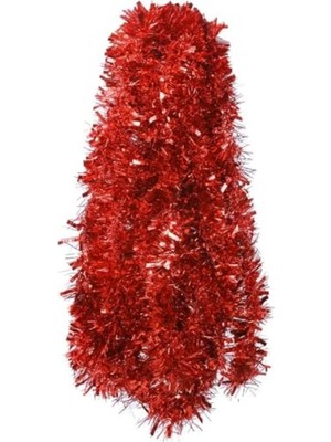 Die Grup 1.7 Metre Kırmızı Kalın Yılbaşı Püskül Süsü Tinsel Garland