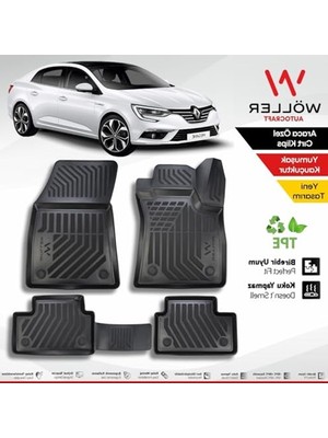 Die Grup 3D Havuzlu Paspas, Renault Megane 4 Uyumlu Model