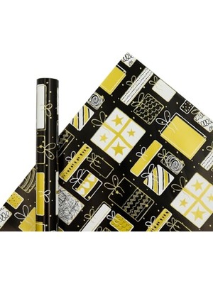 Die Grup 70X100 cm Premium Hediye Paketleme Kağıdı 2'li Set | Kolay Sarım, Canlı Renkler, Özel Kutu ile Rul