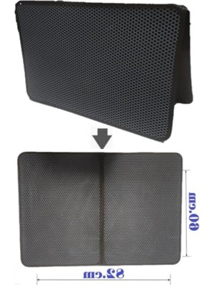 Die Grup Katlanabilir Elekli Kedi Tuvalet Önü Paspası - 82X60 cm