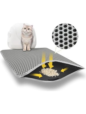 Die Grup 65X45 cm Kedi Kumu Paspası, Elekli Tasarım ile Kolay Temizlik