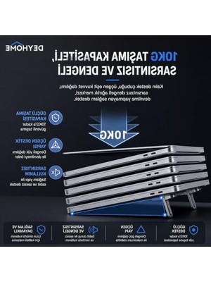 Die Grup Taşınabilir Laptop Standı, Gümüş, Isı Dağıtıcı, 2 Kademeli Ayar