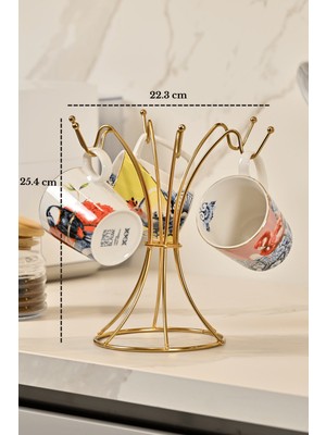 Edora Home Parlak Altın Takı Standı Kolye Bileklik Tesbihlik Düzenleyici Paslanmaz Metal
