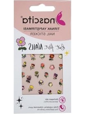 Die Grup Nascita Çiçek Desenli Tırnak Stickerı, 31 Adet ile Renkli Tasarım