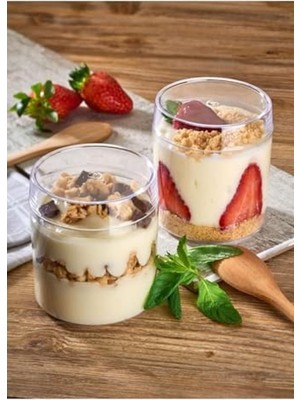 Die Grup 6'lı Kapaklı Tiramisu Kabı, Şeffaf Mika, Buzdolabı Uygun