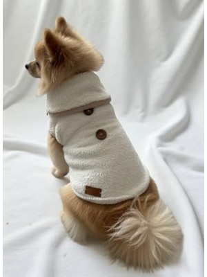 Die Grup Bej Kışlık Peluş Köpek Yeleği, Sıcak Tutan Yumuşak Polar Kıyafet