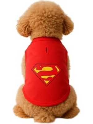 Die Grup Kırmızı Superman Atlet Kedi ve Köpek Kıyafeti - L Beden