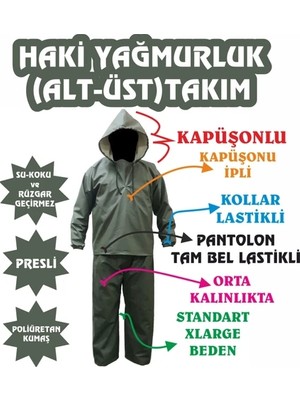 Meral İş Güvenlik Meral Su Geçirmez Balıkçı Takım Günlük  Yağmurluk Erkek Acı Yeşil Renk Dayanıklı Dikişsiz Tasarım