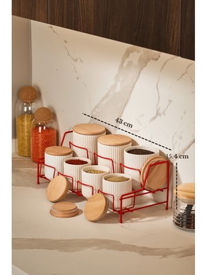 Edora Home Kırmızı 7 Bölmeli Makyaj Organizer Kozmetik Düzenleyici Tezgah Üstü Organizer Paslanmaz Metal