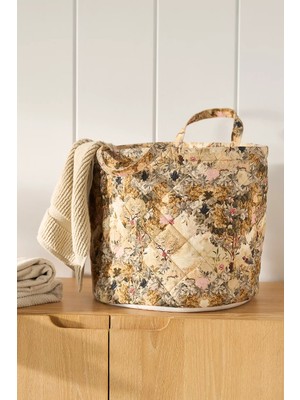 Anthropologie Francois Kapitone Kumaş Dekoratif Saklama Sepeti 36 cm
