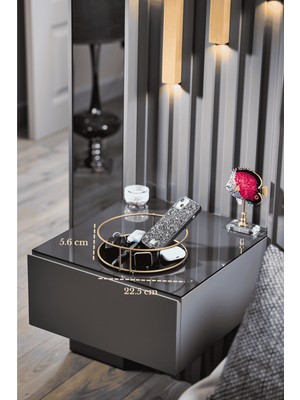 Edora Home Mat Gümüş Banyo Organizer Kozmetik Takı Parfüm Havlu Düzenleyici Pleksili Paslanmaz Metal