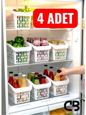 Azesur 4 Adet Buzdolabı Içi Düzenleyici Sebze Meyve Sepeti Mutfak Banyo Tezgah Altı Üstü Organizer