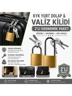 Kısa Tip ve Uzun Pimli Sarı Asma Kilit – Dolap, Kapı, Kepenk, Valiz ve Bavul Güvenlik Kilidi