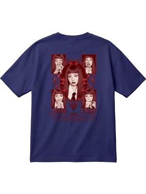 BarsDepo Jennie Baskılı Tişört, Oversize Unisex Tişört Çocuk / Yetişkin