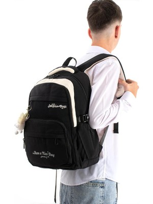 Baginn Ventis Unisex Maskotlu Okul Çantası Lise Ortaokul Sırt Çantası 43*30 cm Çok Cepli Vnt5-J