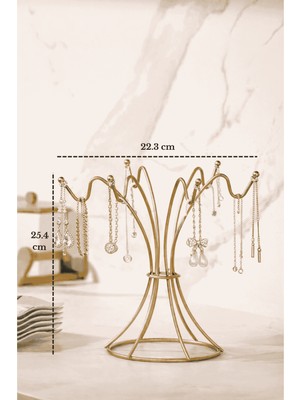Edora Home Mat Gold Takı Standı Kolye Bileklik Tesbihlik Düzenleyici Paslanmaz Metal