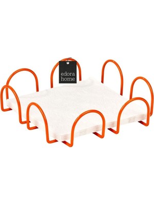 Edora Home Turuncu 18 Cm Peçetelik Büyük Boy Peçete Standı Kafe Restoran Otel Paslanmaz Metal