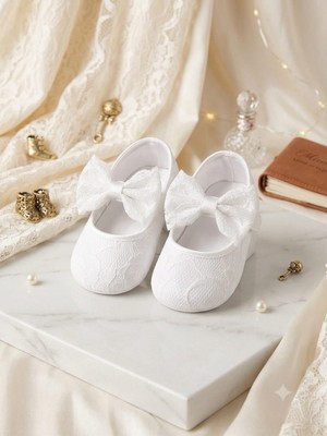 Hira Kids Collection Kız Bebek Dantelli Kaydırmaztabanpatik Ayakkabı