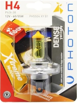 Die Grup Photon Ampul H4 12V 60/55W Xtreme Yellow (Tekli Blister) Pht PH5504 Xy B1