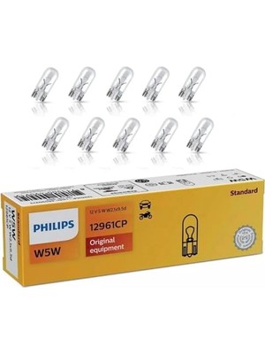 Die Grup Philips W5W T10 Park Ampulü 12V 5W Standart , 10'lu Paket