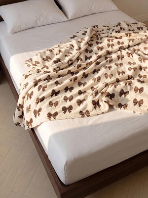 LC Waikiki Karışık Fiyonk Desenli Çift Kişilik Battaniye 200X220 cm  (W6)